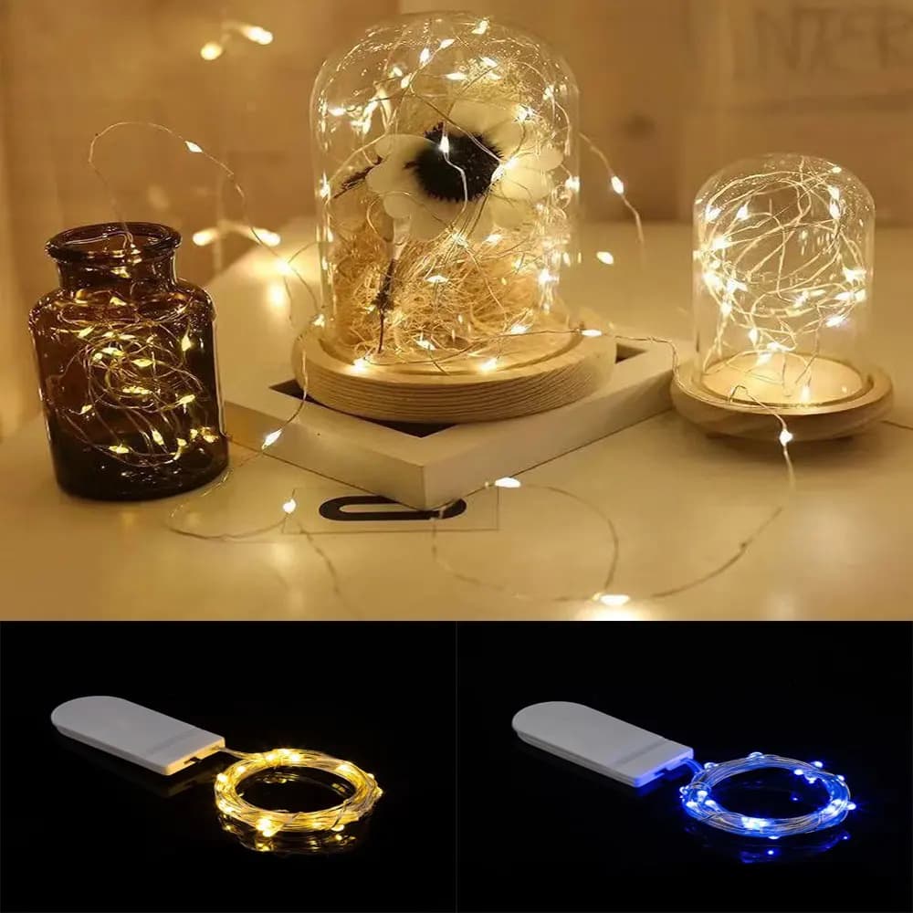 Lucine a LED in filo di rame Fai da te Festa di nozze Decorazione natalizia Ghirlanda Luci a corda alimentate a batteria a bassa tensione impermeabili