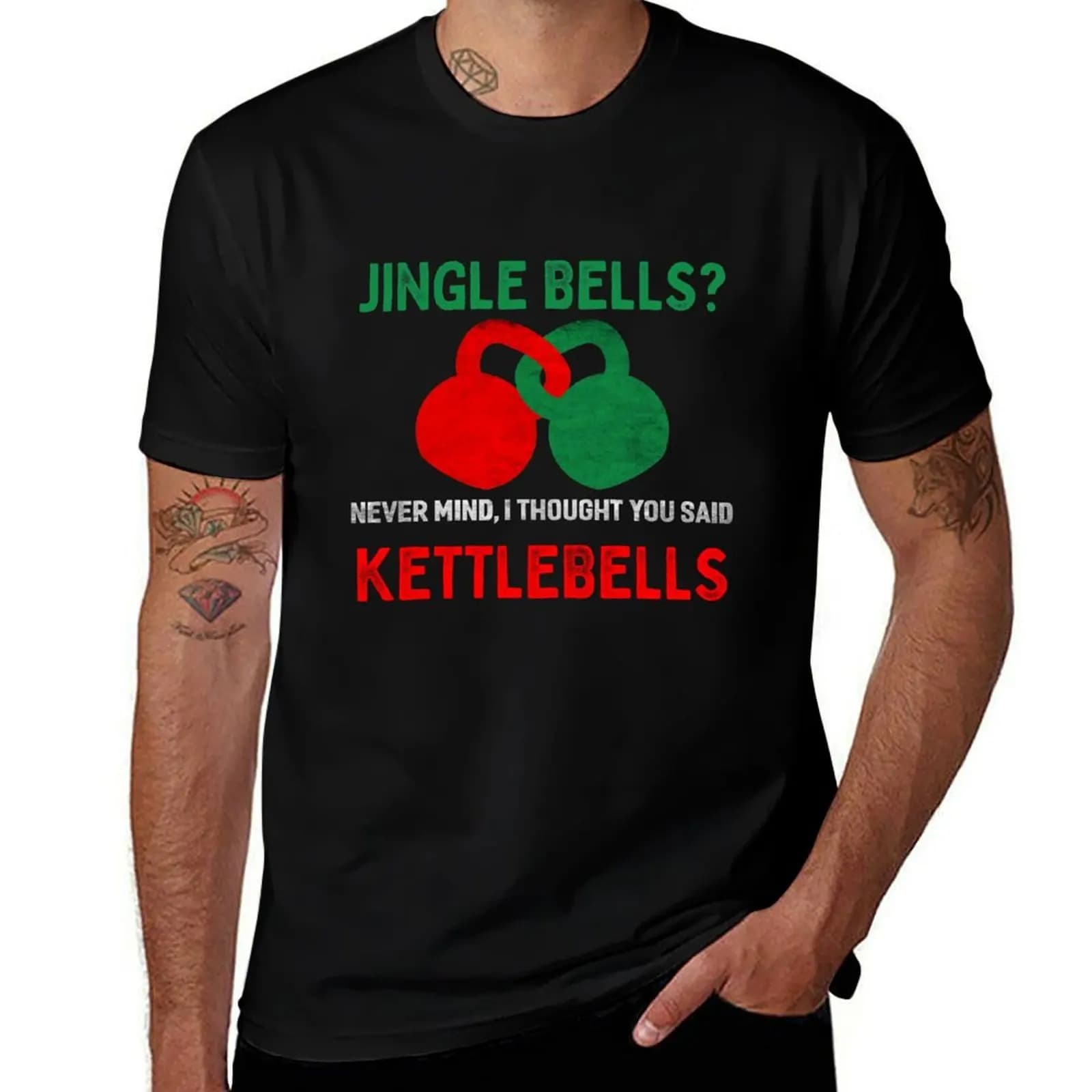 Kettlebells Christmas T-shirt, durable t-shirt for workwear