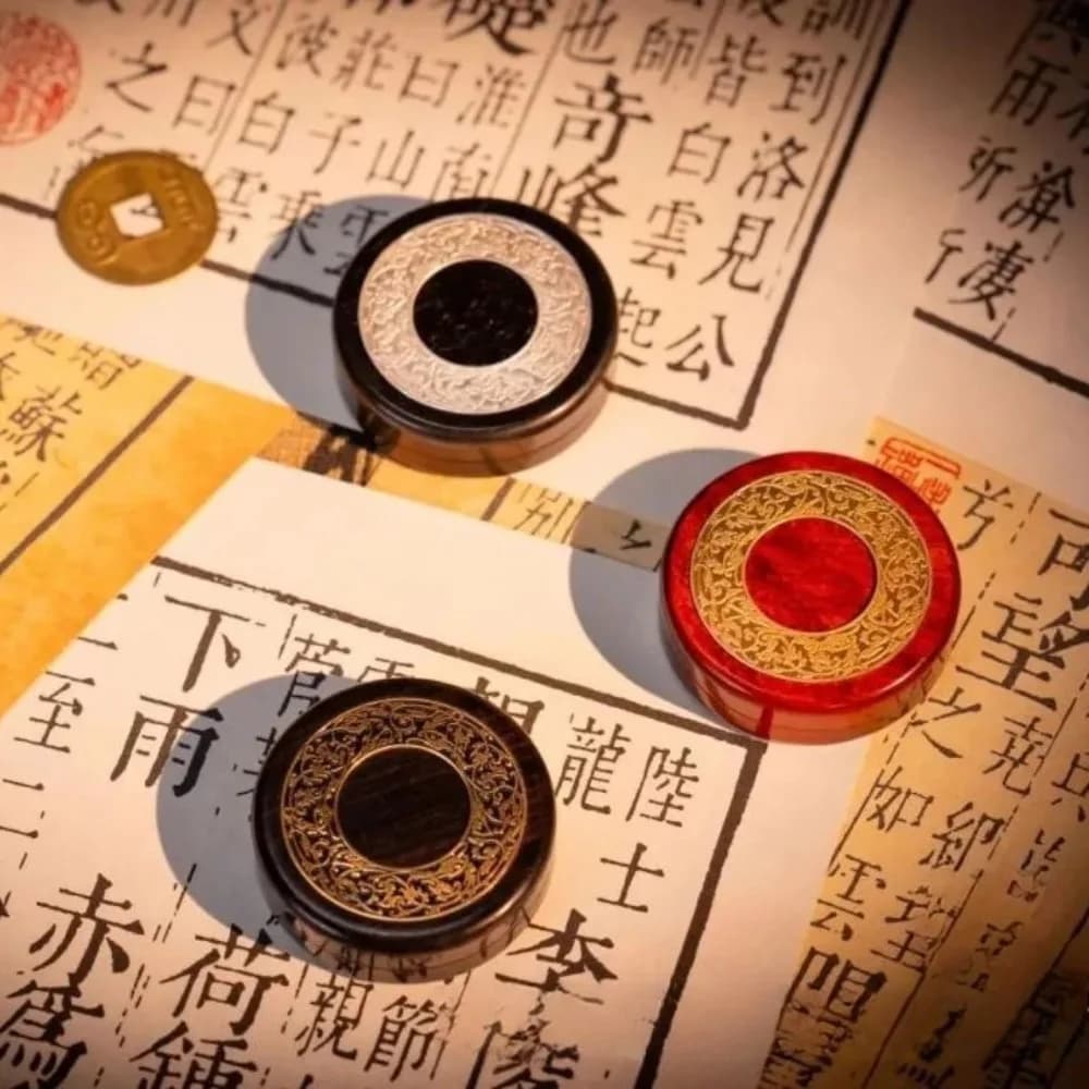 Fidget Spinner cinetico in metallo EDC, sfera con fibbia meccanica magnetica, giocattolo di decompressione con carta push per dito con moneta a scatto