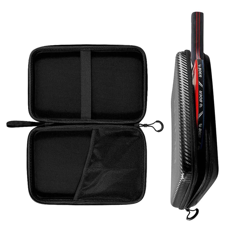 EVA Carbon Fiber Ping Pong Rack Case, Racket Bag, Paddle Case with Large Capacity and Pocket with Zip for Sport