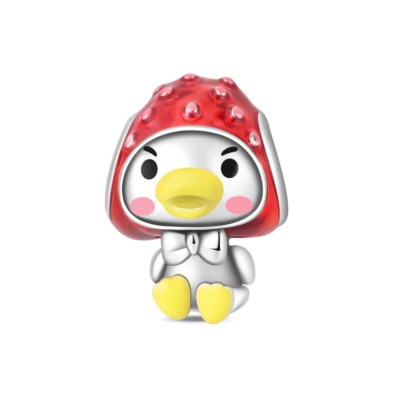 925 Sterling Silver Strawberry Duck Bead Charms Fits 3mm Original Bracelet DIY Women Exquisite Birthday Party Jewelry Gifts