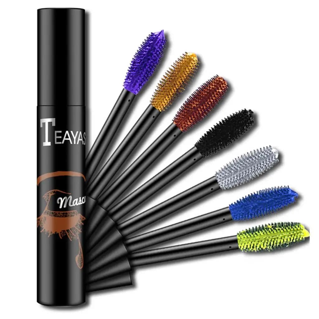 Mascara Allungante per Ciglia con Fibre, Impermeabile, Volumizzante e Incurvante per Truccatori Professionisti