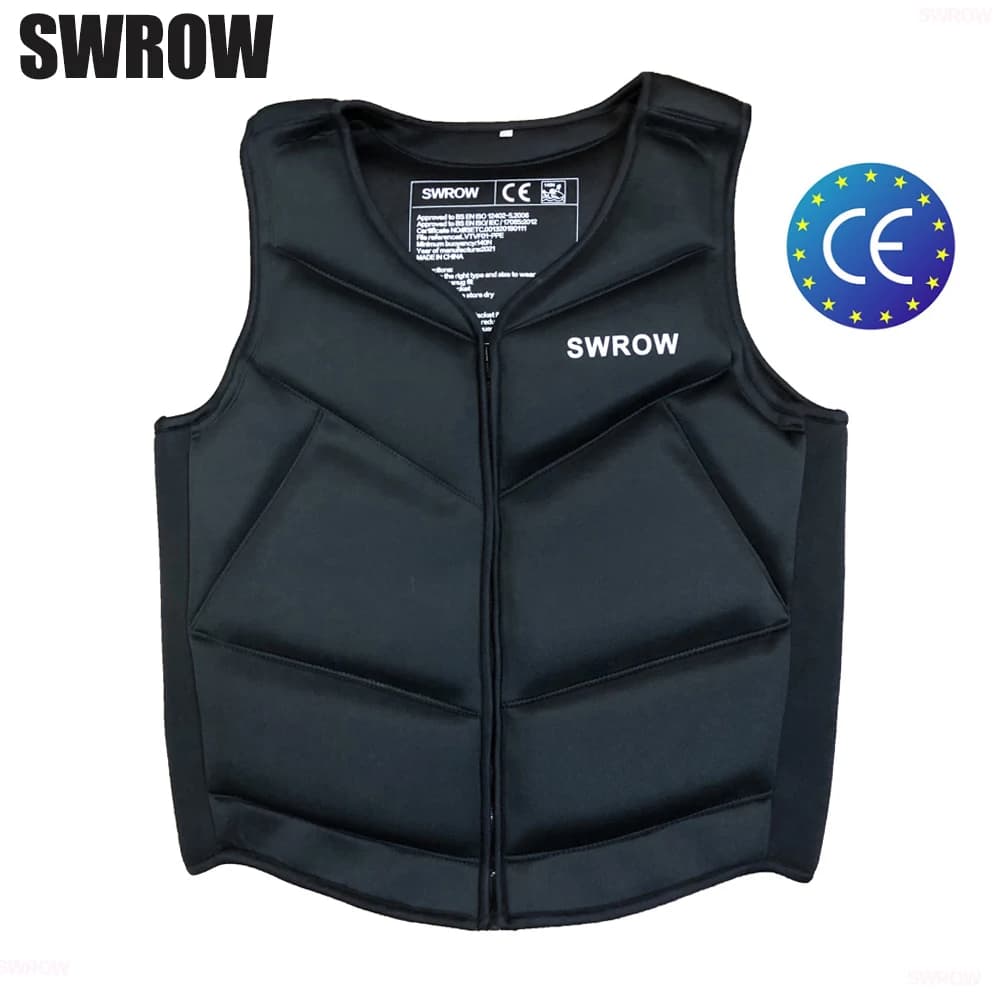 SWROW Giubbotto di salvataggio in neoprene per adulti Bambini Nuoto Gilet galleggiante Surf Sport acquatici Giubbotto di salvataggio di sicurezza per pesca a remi