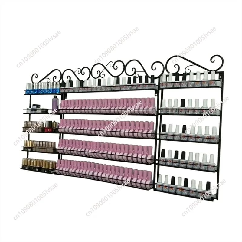 Scaffali per smalti da appendere a parete per esposizione per salone di bellezza Scaffali per cosmetici in ferro per rossetti