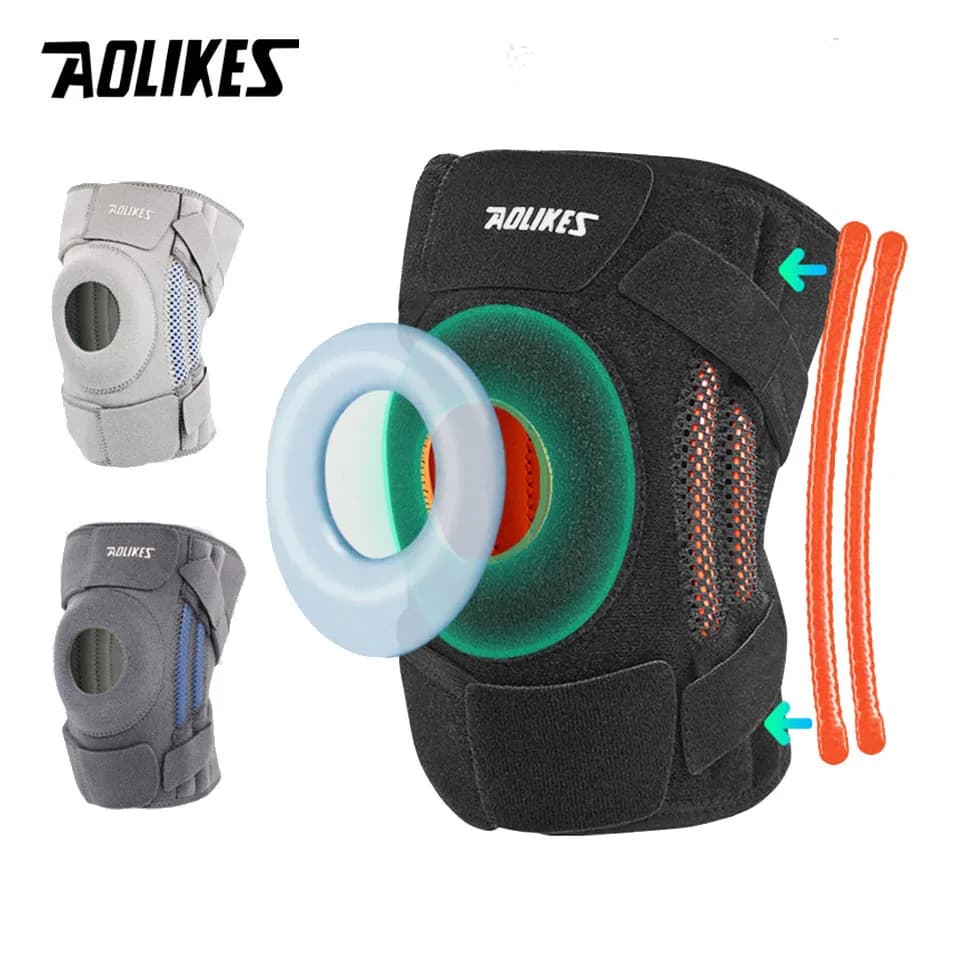 AOLIKES 1 piece of knee pad with side stabilizers and knee pads for knee pain support and quick recovery for men and women