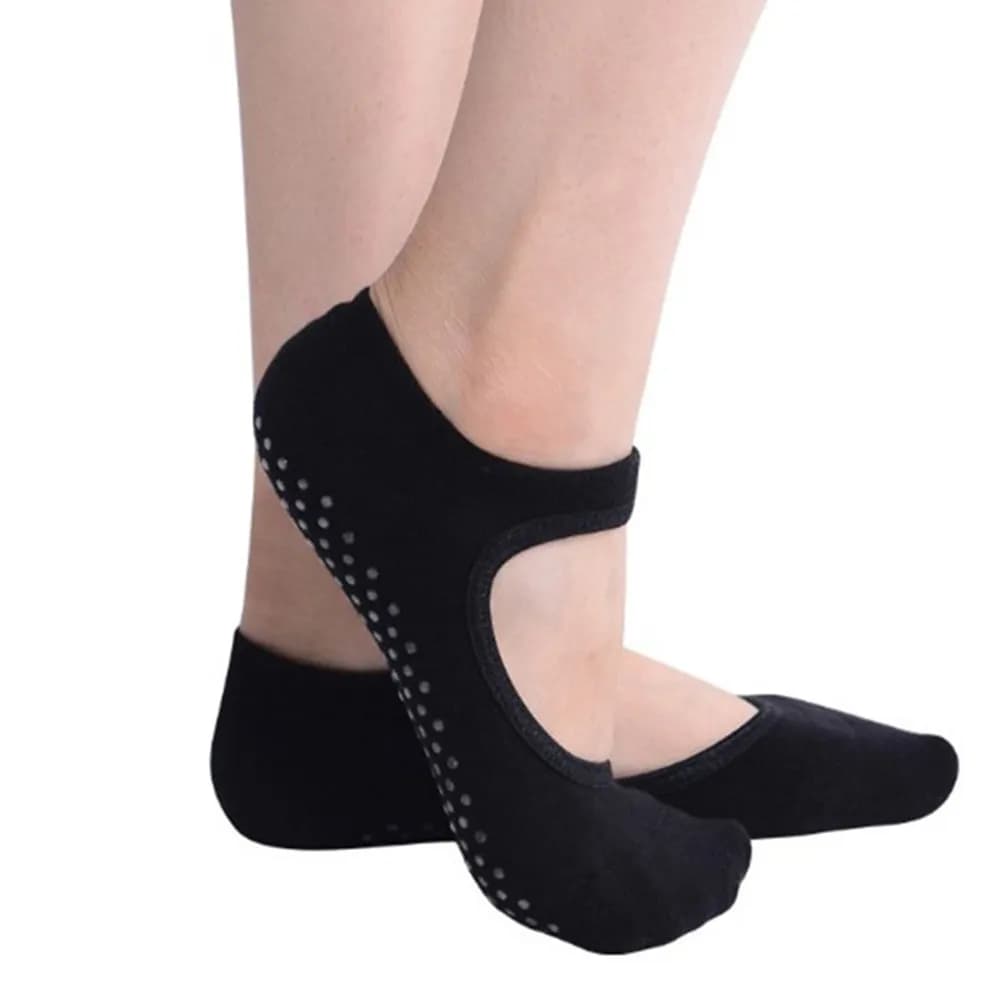 1 paio di calzini da yoga in cotone per donna, calzini antiscivolo per pilates con punti in gel 3D, adatti per assorbire il sudore e offrire supporto stabile