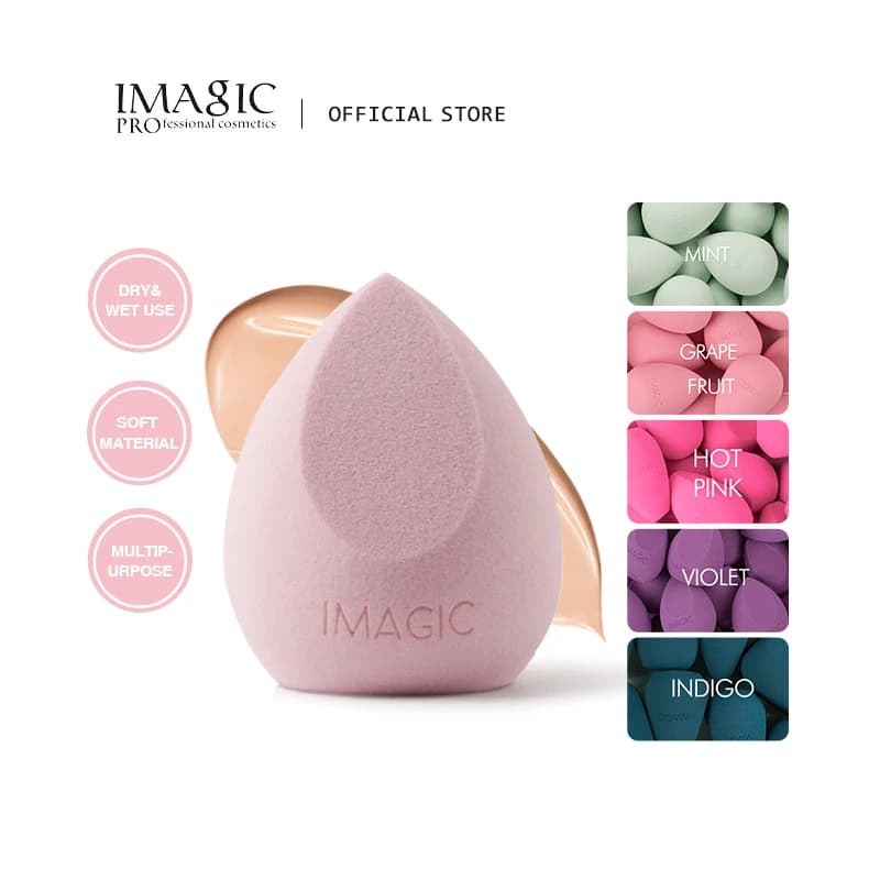 IMAGIC Cosmetic Puff Spugna per trucco in polvere Spugna per fondotinta liscia per donna Strumenti per trucco di bellezza Forma per miscelazione di gocce d'acqua