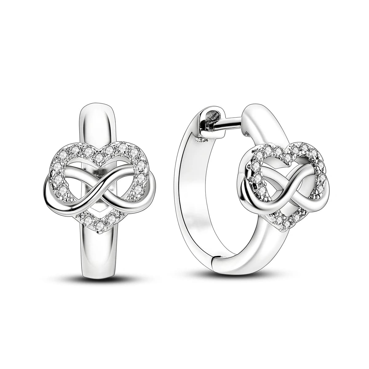 Orecchini a Cerchio in Argento Sterling 925 con Nodo Infinito, Gioielli Minimalisti Romantici per Donne, Ideali per San Valentino e Appuntamenti