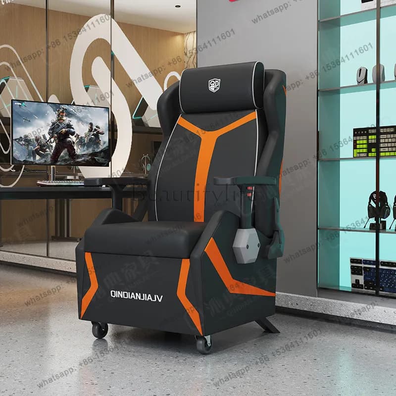 Poltrona da Gaming Reclinabile con Braccioli Sollevabili, Sedia Singola per Videogiochi