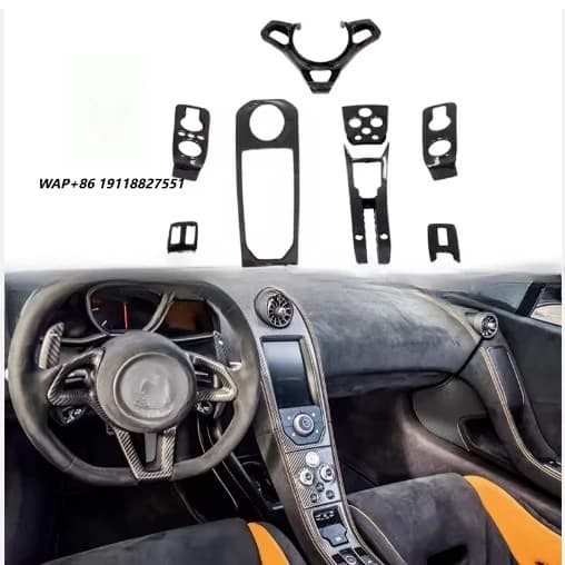 OEM Style Car Interior Center Console Panel Door Windows Cover Steering Wheel Dashboard Trims for Mclaren MP4 650S