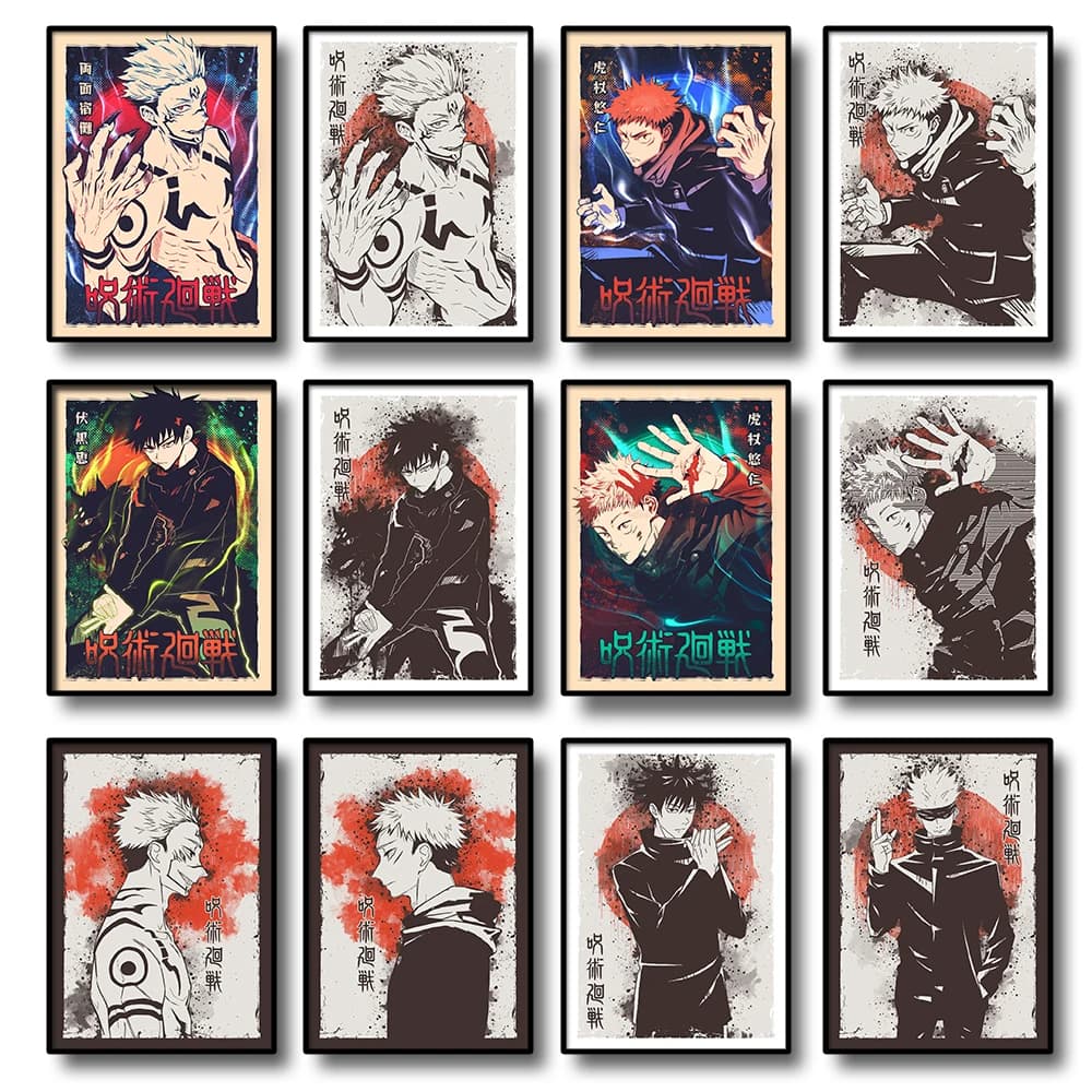 Jujutsu Kaisen Anime Canvas Painting Prints Yuji Ltadori Fuhehui Gojou Seven Seas Builders Wall Art HD Vintage Poster Print Home