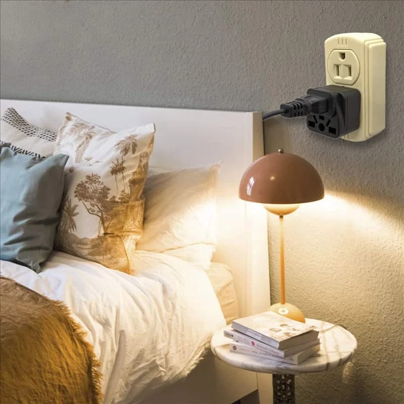 N05R 3X Adattatore per presa da viaggio USA EU/UK/AU/In/CN/JP/Asia/Italia/Brasile verso USA (tipo B), spina USA a 3 poli, convertitore caricabatterie bianco