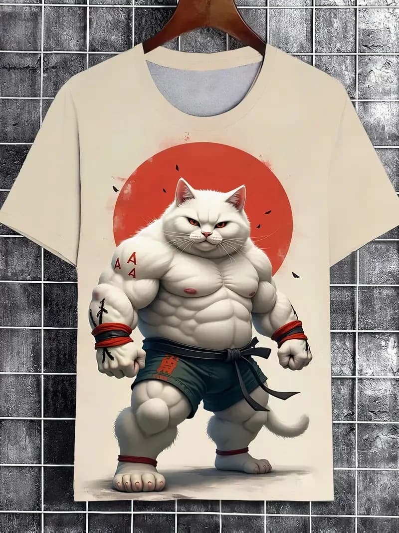 T-shirt casual da uomo alla moda, estiva, a maniche corte, ad asciugatura rapida, traspirante, con stampa, abbigliamento sportivo