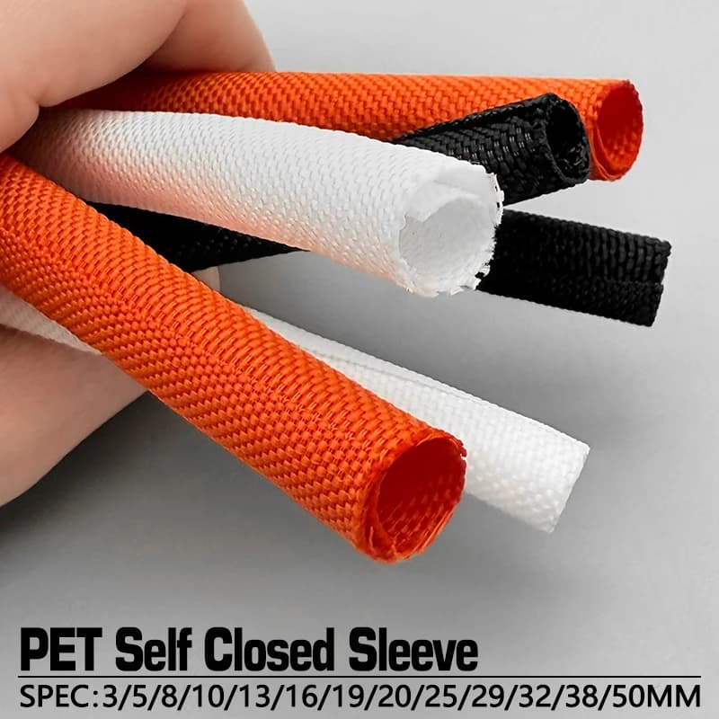 Guaina Espandibile Intrecciata in PET Autosigillante 5-10M per Cavi, Protezione Flessibile Isolante per Gestione Cavi 3 5 8 10-50mm