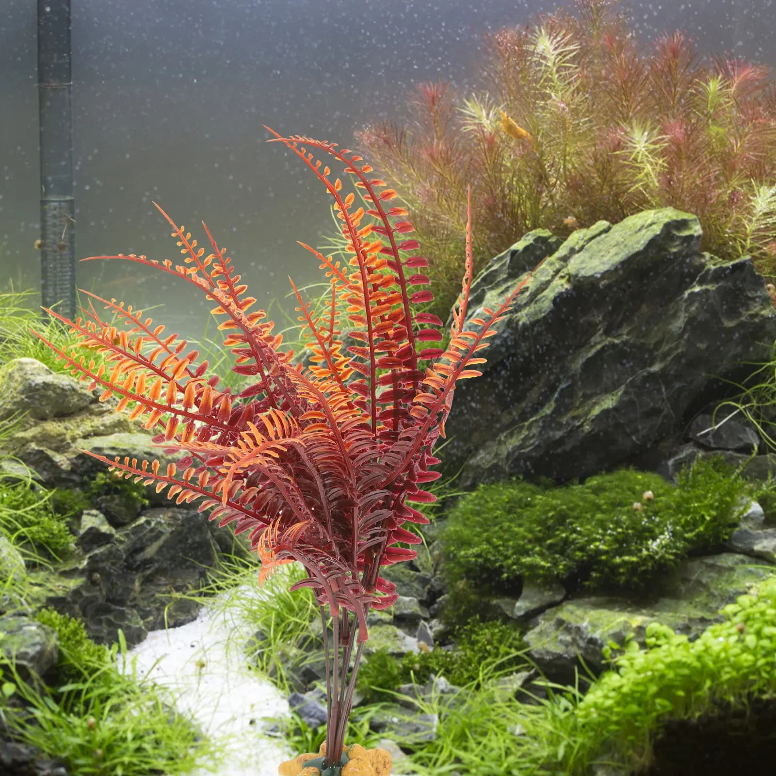 Artificial Autumn Yellow Grass and Sweat Plant for Reptiles, Terrarium Decoration, Natural Habitat, Betta Aquarium Accessories, Reptile Plants