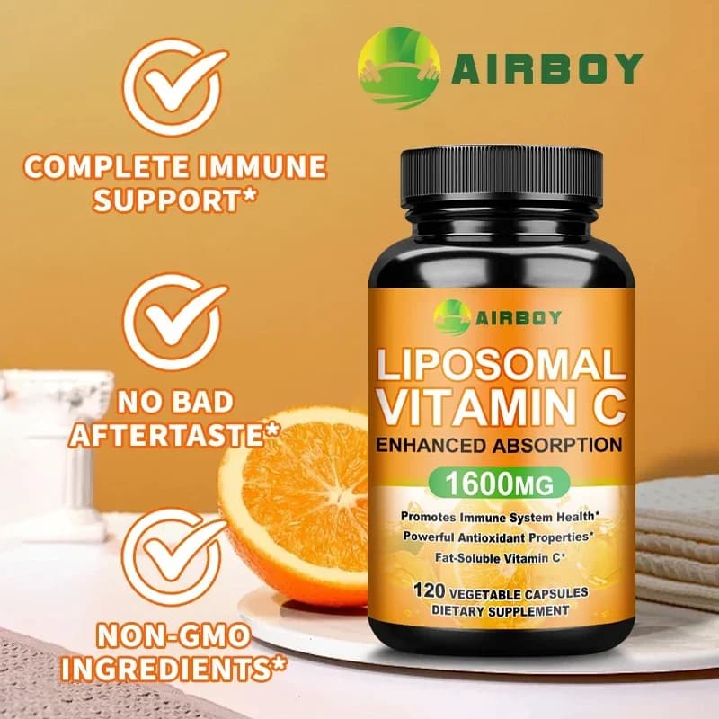 Liposomal supplement to vitamin C: promotes collagen production, powerful antioxidant, immune support