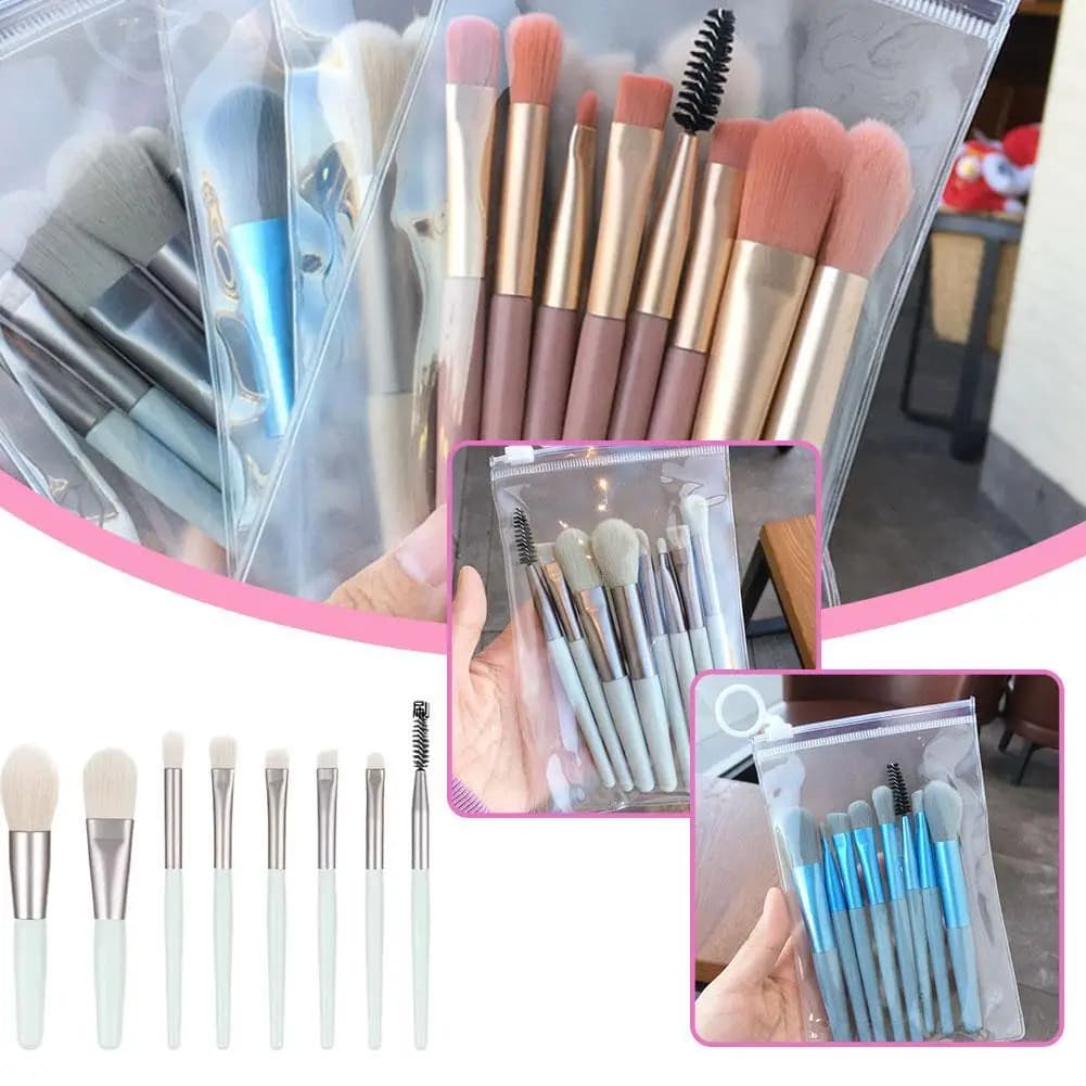 Soft Fluffy Makeup Brushes 8-Piece Set Foundation Blush Loose Powder Eyeshadow Blending Portable Beauty Tools For Beginners