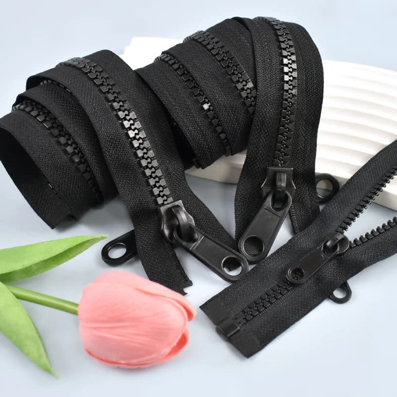 1 Pezzo 60-300cm 5 # 8 # 10 # Cerniere in resina con doppio cursore, cerniere a fondo aperto, cerniere per tende, accessori per cucito fai da te