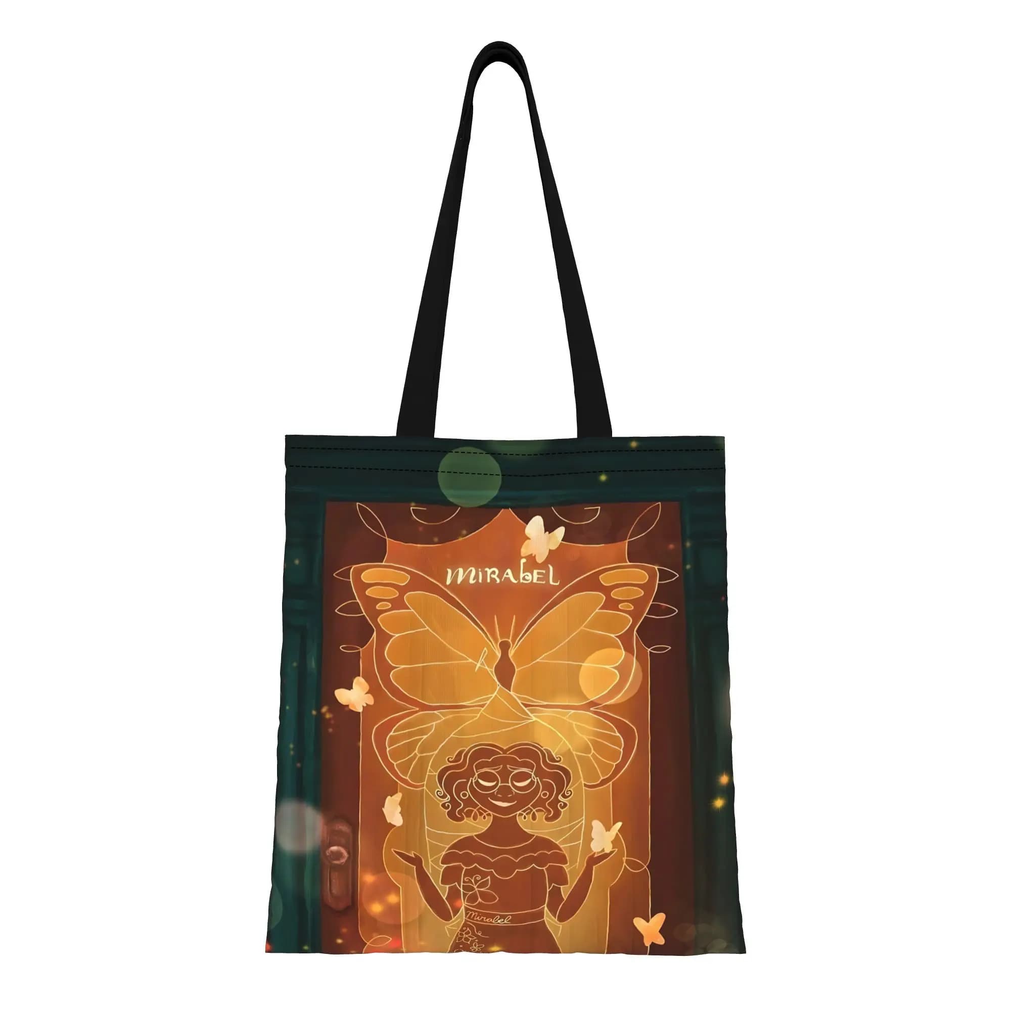 1PC Borsa tote in tela riutilizzabile a doppia faccia con animazione Disney per San Valentino, borsa a tracolla Encanto the world of magic