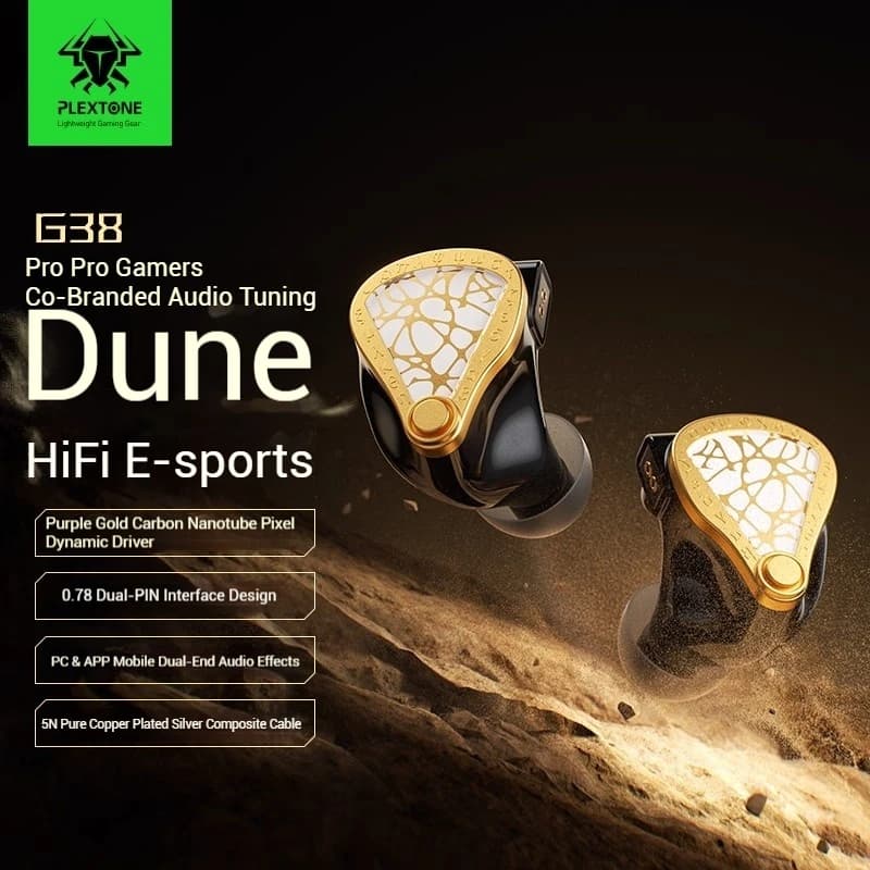 PLEXTONEG38 Cuffie da gioco HiFi cablate compatibili con telefoni cellulari, tablet e computer PUBG Delta Action