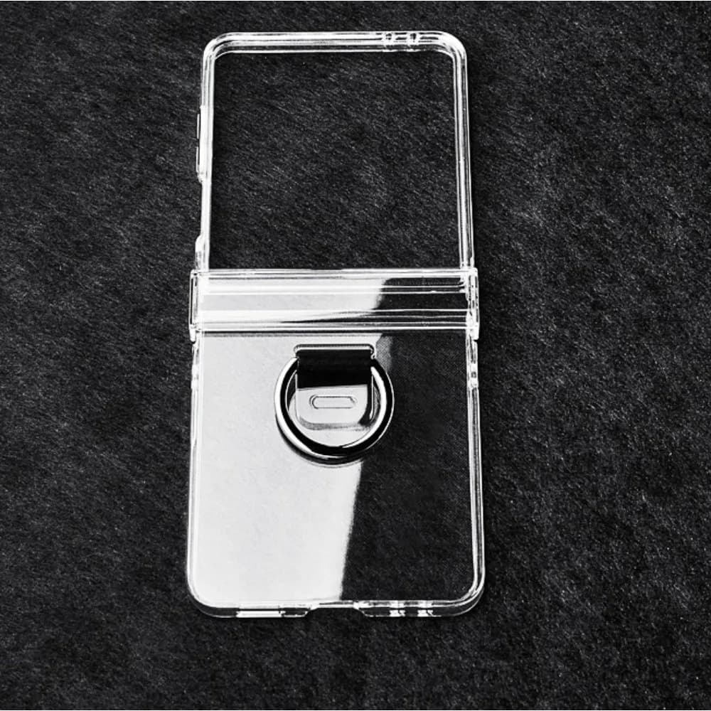 Custodia per telefono per Samsung Galaxy Z Flip 7 FE Flip7 Flip6 Flip5 Flip4 Flip3 Anello Cerniera trasparente Custodia protettiva antiurto