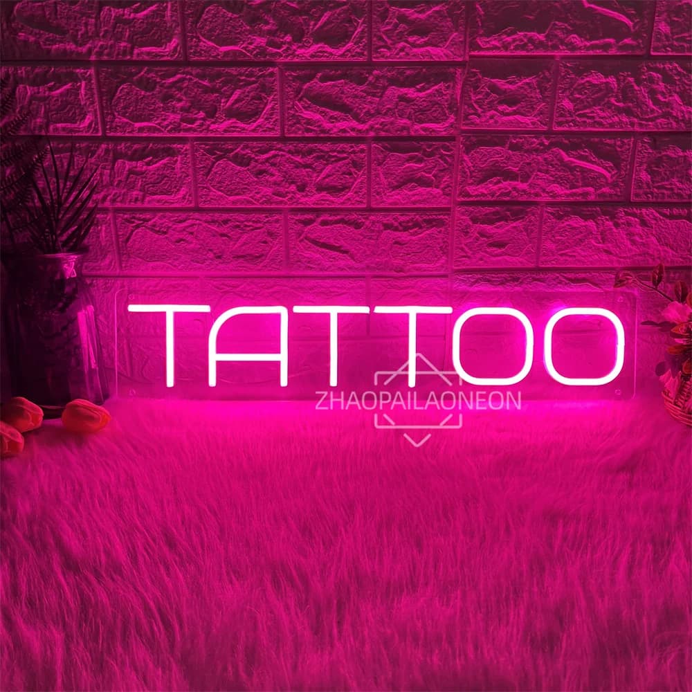 Insegna al neon per tatuaggi Insegna al neon per tatuaggi Decorazione da parete per camera da letto Luci al neon a LED Studio per tatuaggi Insegne al neon Decorazione per salone di bellezza