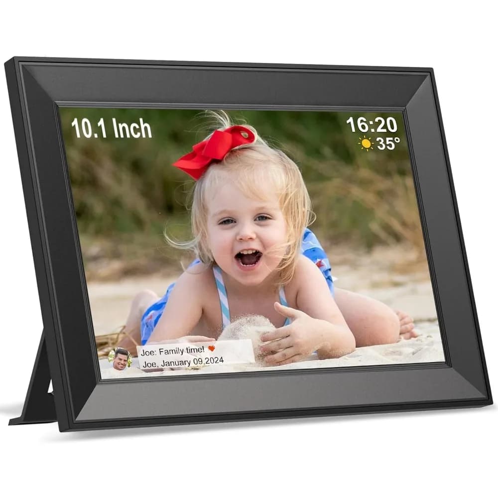 Cornice digitale WiFi da 10,1 pollici con schermo touch IPS 1080P, rotazione automatica, condivisione di foto e video dal telefono, idea regalo