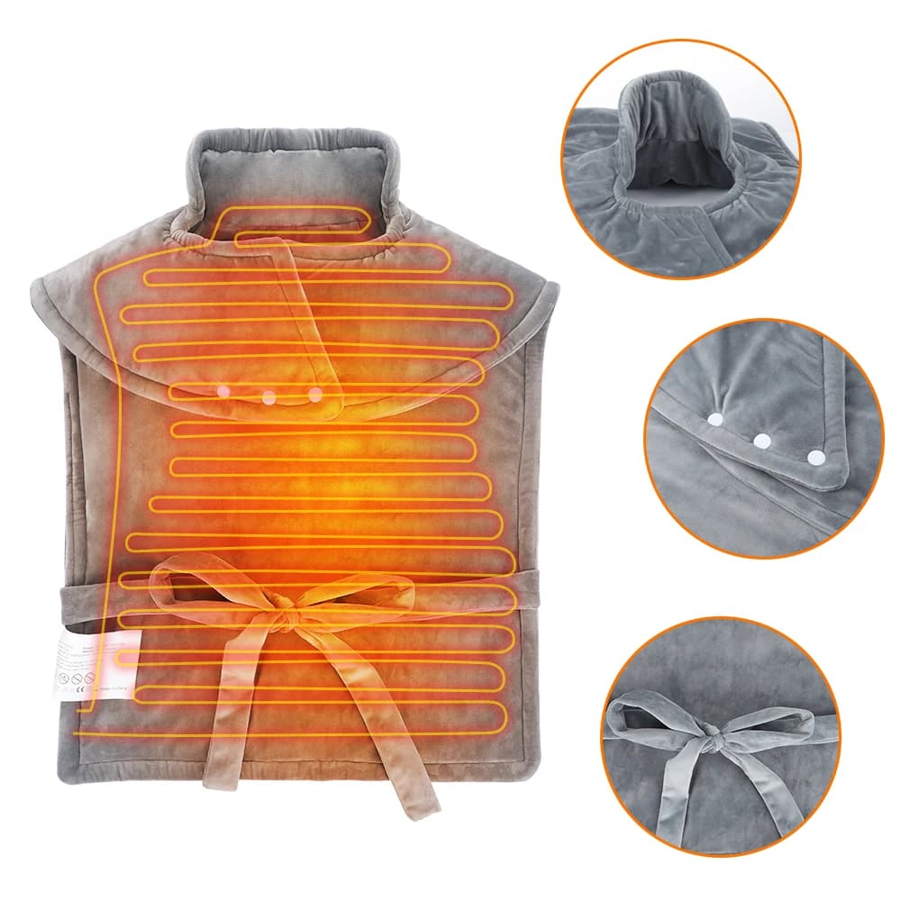 Coperta riscaldante invernale Scialle elettrico con impacco caldo con telecomando Mantieni caldo per la gamba della vita posteriore 60 * 90 cm Velluto
