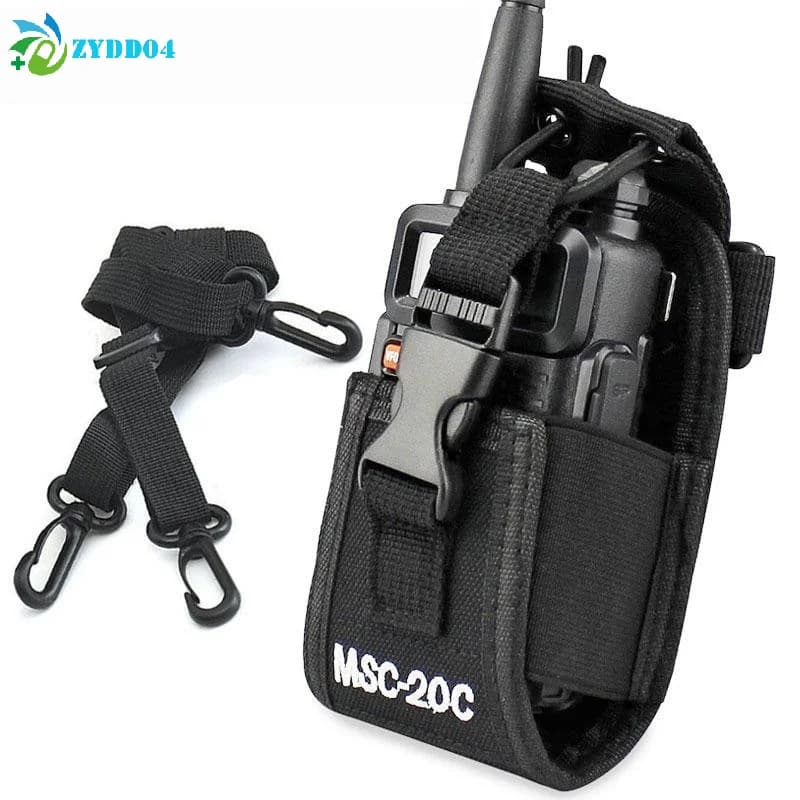 ● 1 set di supporti per walkie-talkie neri in nylon MSC-20C, borsa universale per walkie-talkie per UV-5R TYT ICOM