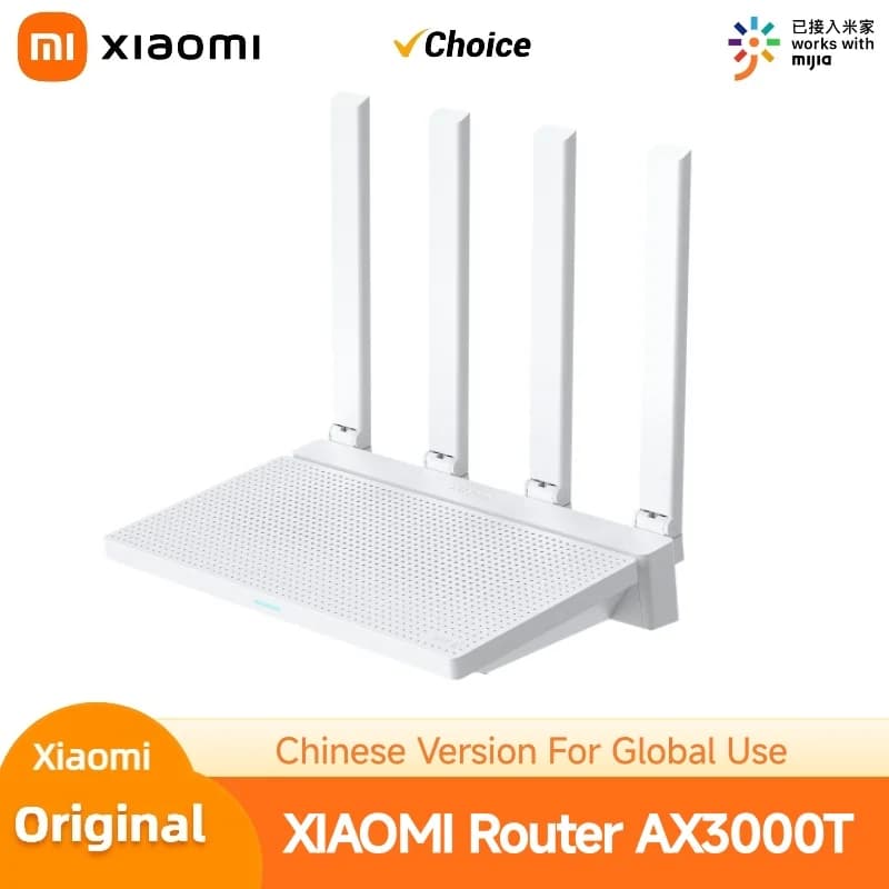 Router Xiaomi AX3000T WiFi 6 Gigabit IPTV Mesh Gaming Accelerator Ripetitore Amplificatore di Segnale con 4 Porte ad Alta Velocità Originale