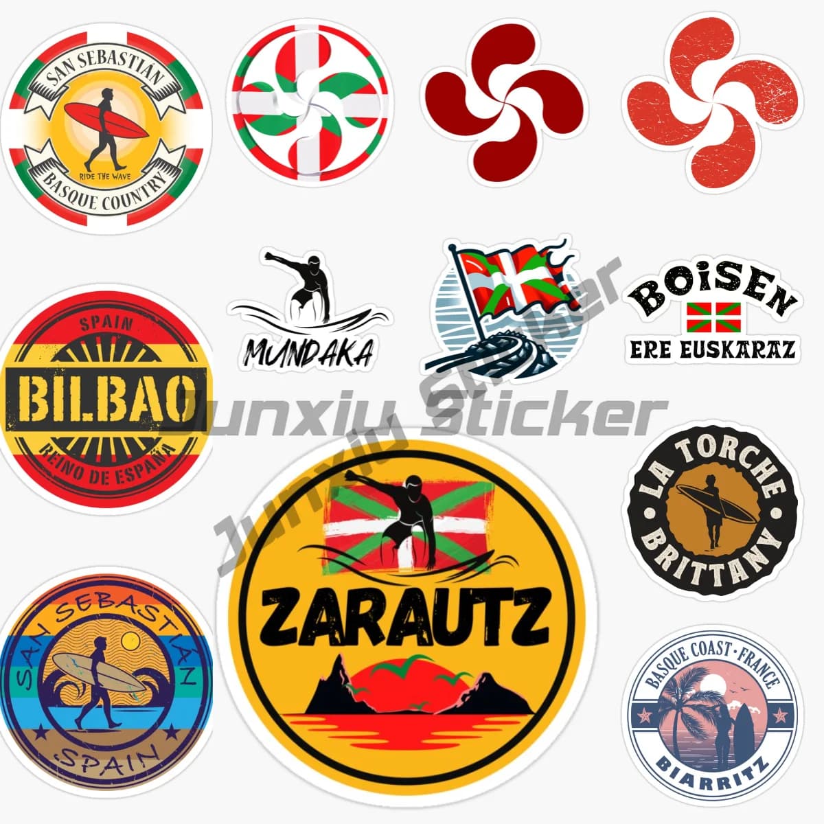 EUSKADI Map Flag Car Sticker Quality Waterproof Vinyl PVC Decalcomania self-adhesive Car Accessories Reflective Solar Protection Decoration
