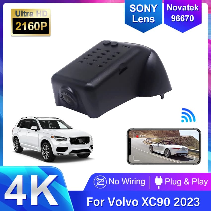 4K Plug And Play For Volvo XC90 XC 90 2023 Auto DVR Wifi Video Recorder Dash Cam Camera UHD 2160P Dashcam Accessories