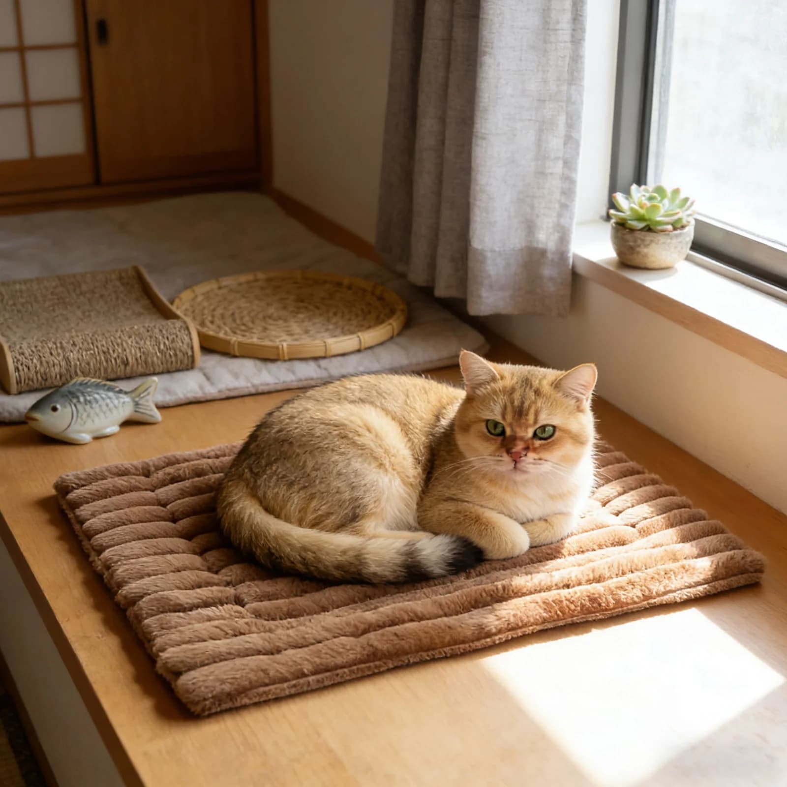 Cuccia di Lusso a Strisce in Peluche Shaggy, Tappetino Morbido Caldo e Accogliente per Cani e Gatti, Letto Imbottito per Cuccia, Gabbia o Arredamento, Lavabile