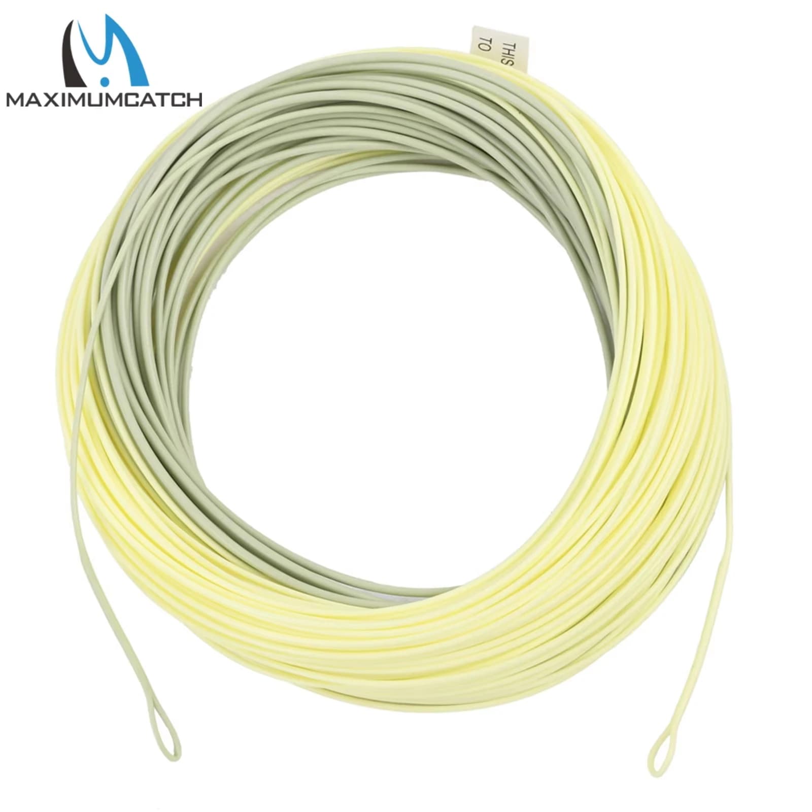 Maximumcatch Outbound Short Fly Fishing Line 6-10WT 100FT Weight Forward Floating Fly Line Moss Ivory 2 Welded Loops Trout Bass