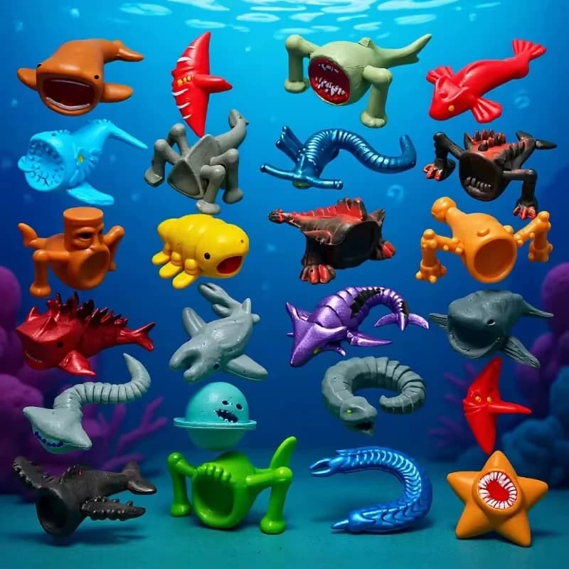 24pcs/Set Deep Sea Monster Action Figures Toy PVC Model Doll Sea Eater Deep Sea Creature Fans Collection Gifts