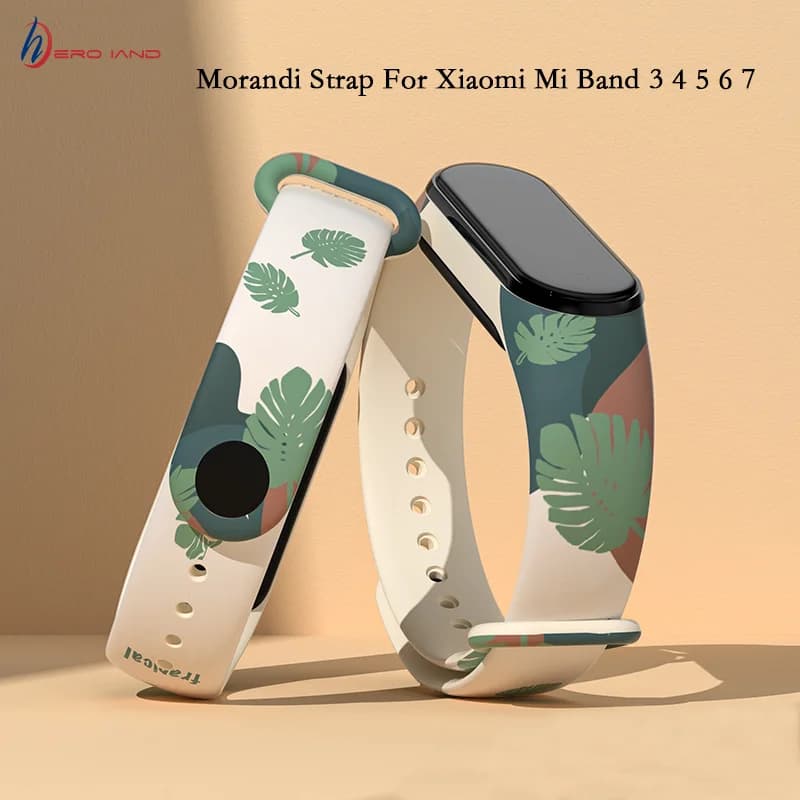 Cinturino modello stampa HeroIand Morandi per Xiaomi Mi Band 5 6 7 cinturino in Silicone Smartwatch per accessorio bracciale Mi Ban 3 4