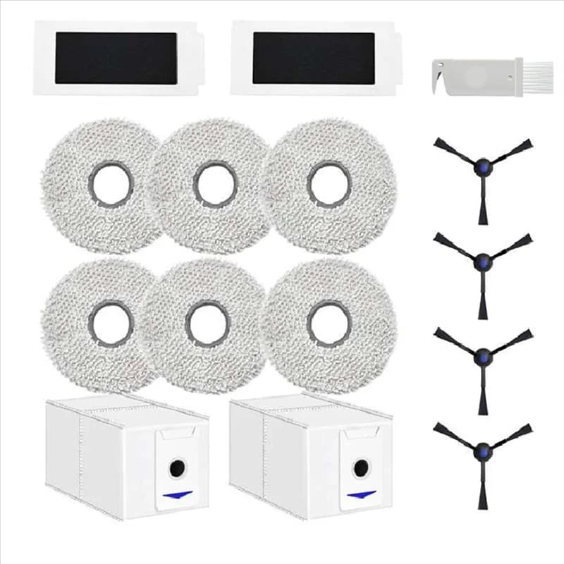 AT43-Per ECOVACS DEEBOT Robot Aspirapolvere Filtri Panni Spazzole Laterali Sacchetti per la Polvere Robot Aspirapolvere Set di Accessori