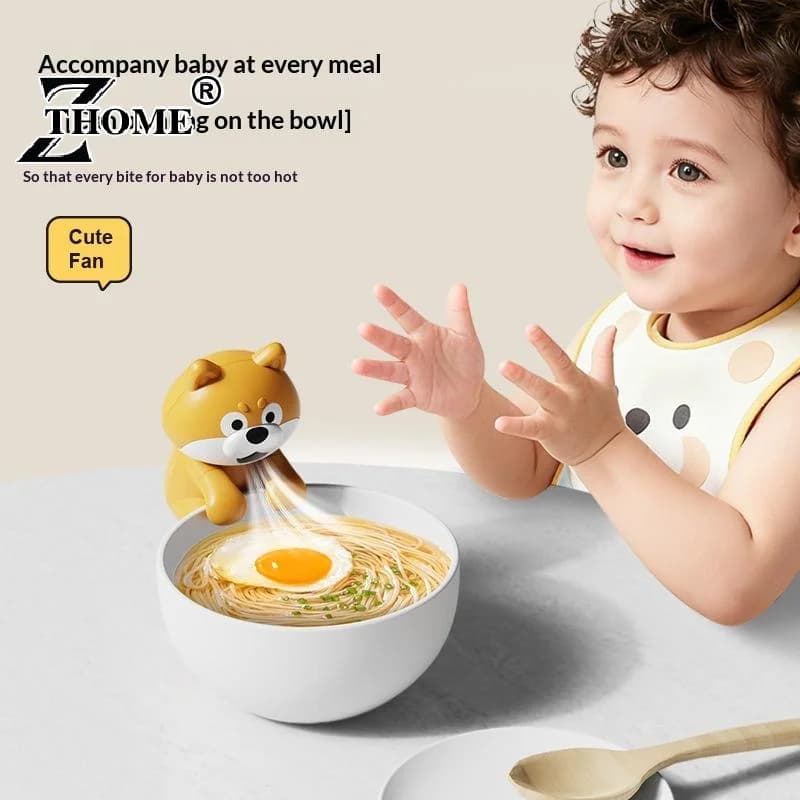 Cucciolo di cartone animato Ventilatore elettrico Appeso Strumento di raffreddamento Ventilatore portatile portatile Tagliatelle Raffreddamento ad acqua Artefatto Ventilatore Appeso sulla tazza