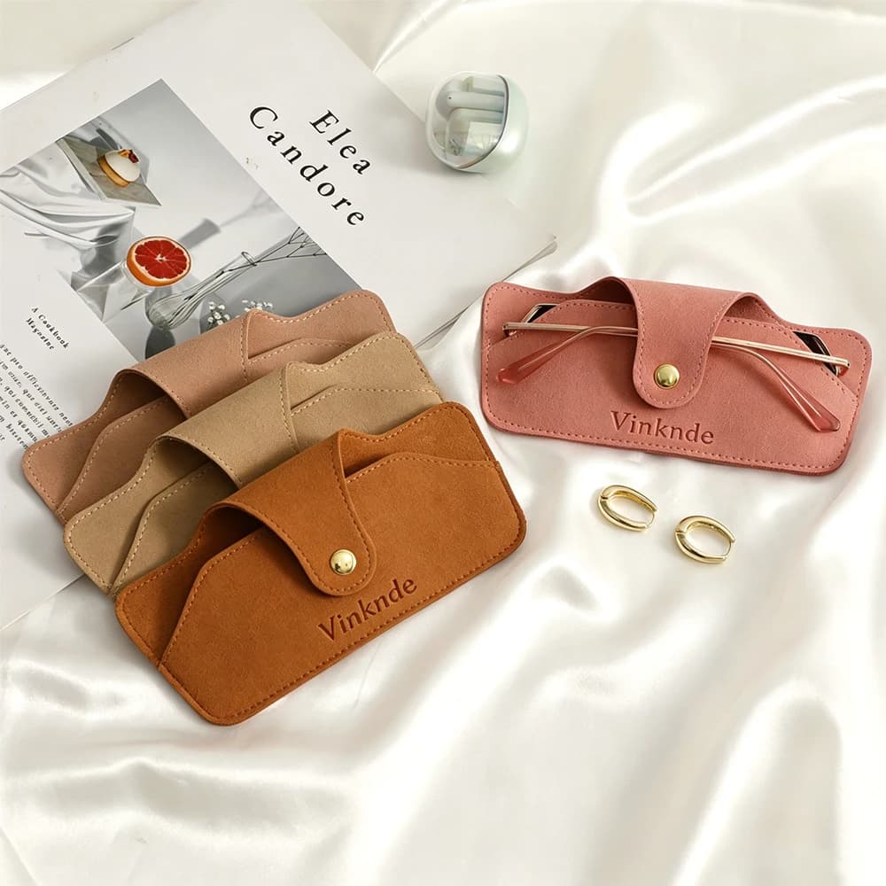 Custodia Portatile Personalizzabile con Logo per Occhiali, Sacchetto Morbido in Microfibra Rosa per Gioielli 16x8.5cm, Borsa da Viaggio per Occhiali da Sole, Promozione Regalo