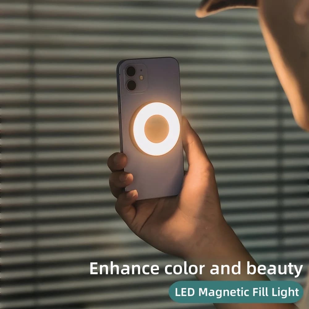 Lampada luminosa portatile regolabile con luce di riempimento a LED magnetica per telefono cellulare intelligente Webcast in diretta Streaming Selfie Accessori per iPad