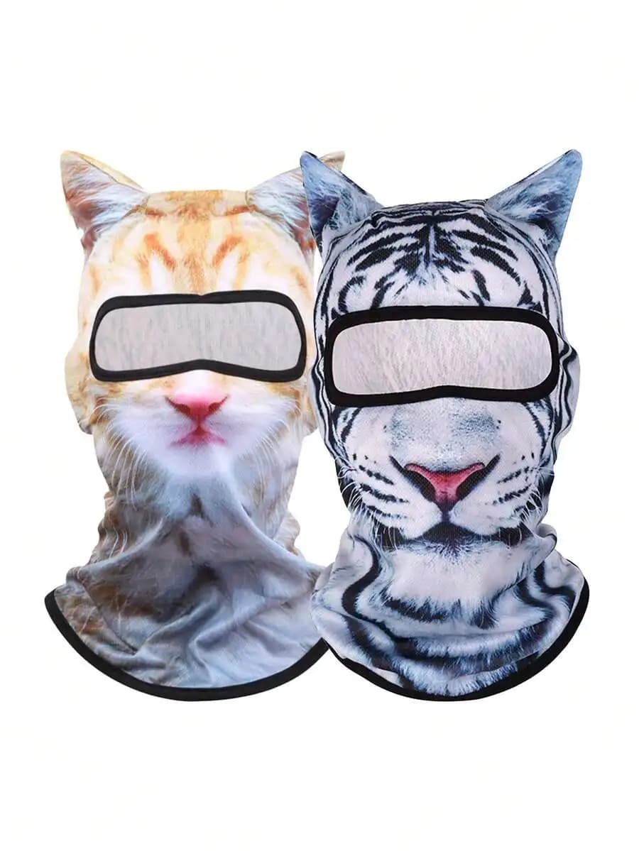 Maschera balaclava con stampa animalier 3D per sci, escursionismo e viaggi all'aperto