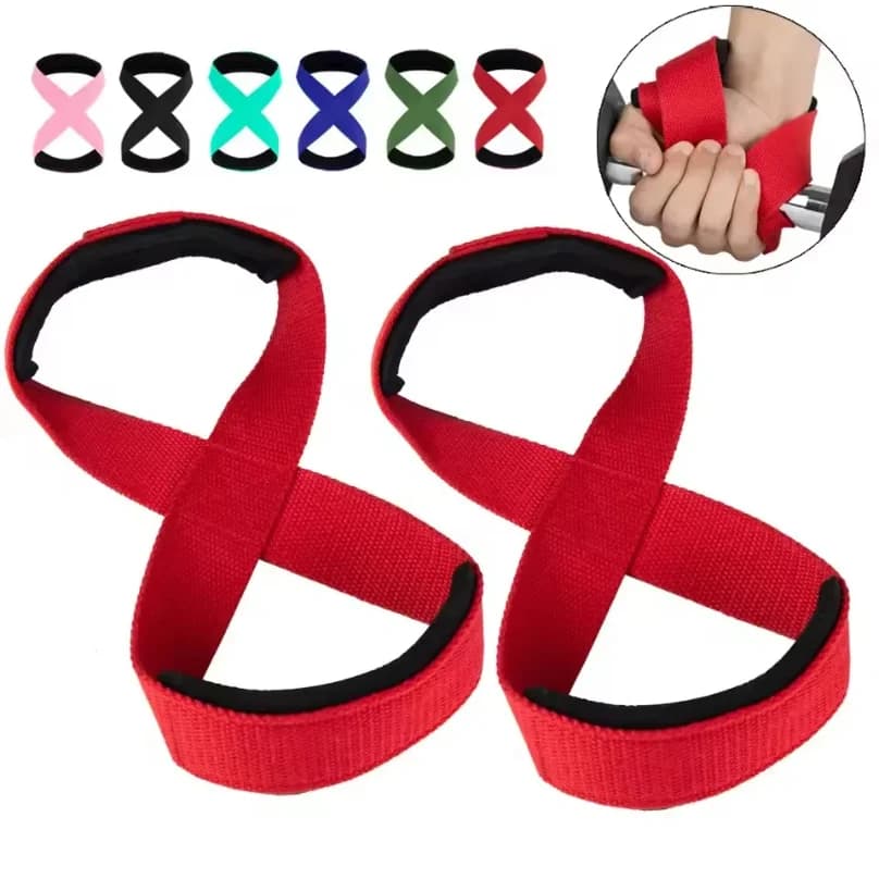 2 pz Imbottito Figura 8 Cinghie Stacco Sollevamento Pesi Cinghie da Polso Power Sollevatori Allenamento Pull-up Barra Orizzontale Palestra Fitness