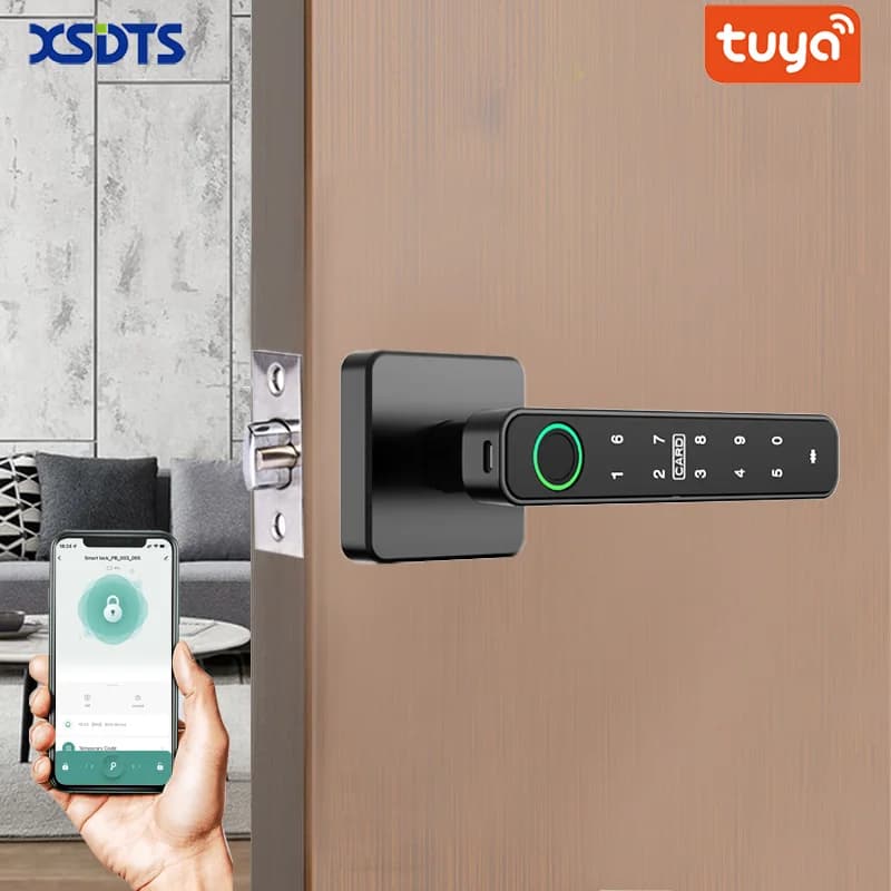 Tuya/TTLock BLE Serratura per impronte digitali Serratura elettronica digitale con password/chiave/scheda IC/Smartlife/APP Tuya/sblocco APP TTLock