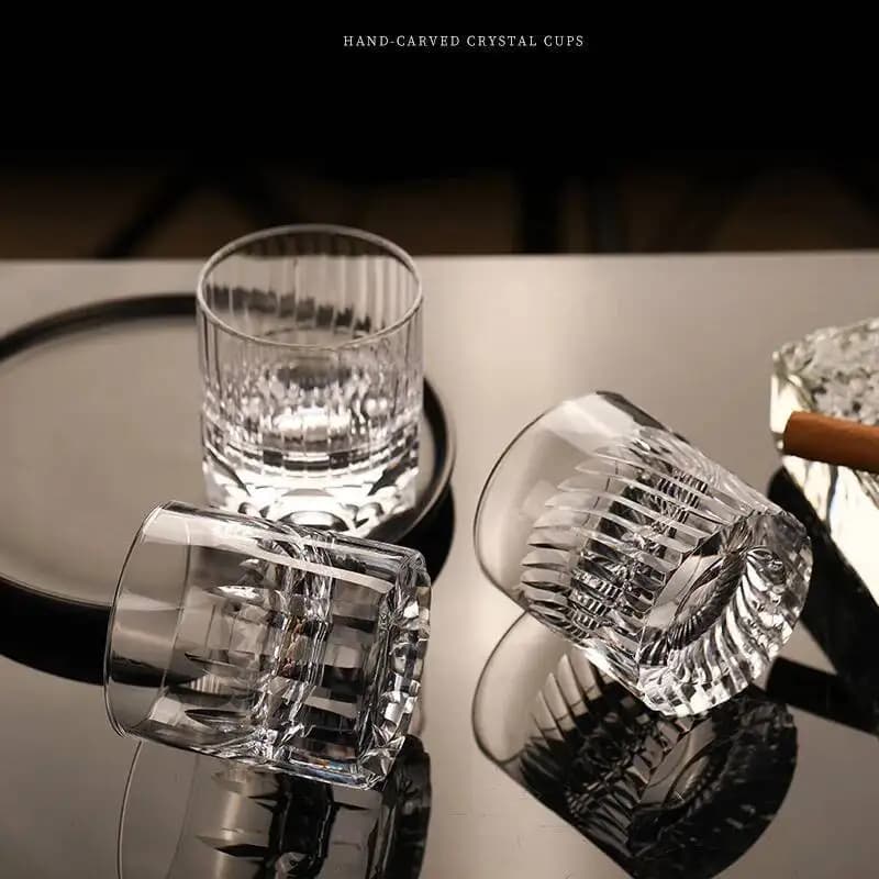 Bicchiere in Cristallo Trasparente da 250ml per Whisky, Bicchieri da Vino Stile Old-Fashioned, Tumbler Giapponese EDO per Whisky, Bicchiere per XO Cognac Brandy e Birra