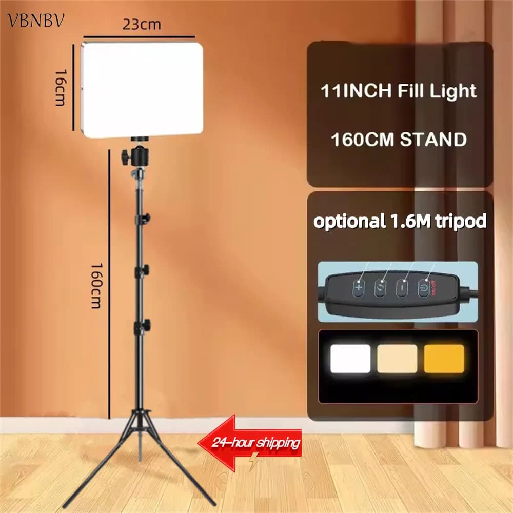 Luce LED per Video con Treppiede Professionale, Controllo Remoto, Pannello Luminoso Dimmerabile per Studio Fotografico e Riprese dal Vivo