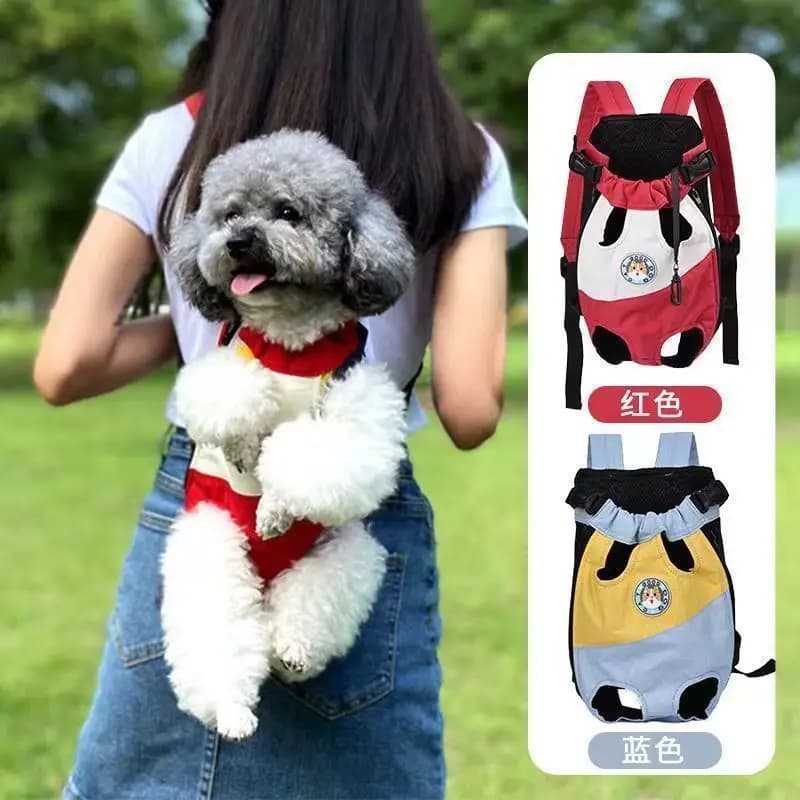 Portable Pet Backpack & Harness, Breathable Summer Cat Carrier Bag, Outdoor Dog Sling & Walking Backpack