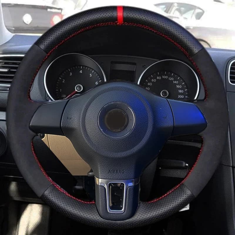 Black Leather Car Cover Suede Leather Cover for Volkswagen Golf 6 Mk6 VW Polo Sagitar Bora Santana Jetta MK5