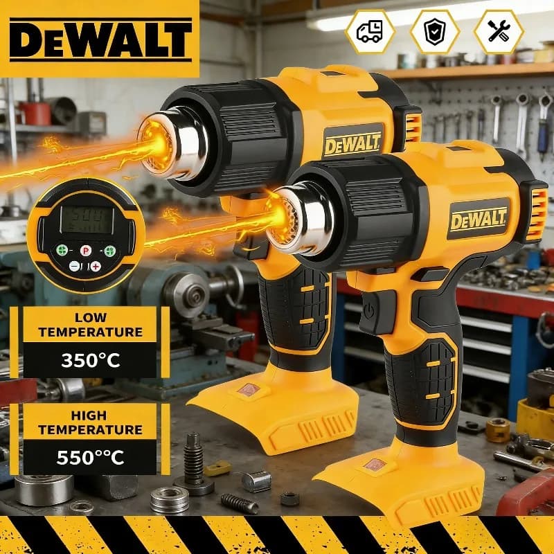 Pistola Termica DEWALT Senza Fili (Solo Corpo Macchina) per Termoretrazione, Soffiatore Termico Industriale, Utensile Elettrico ad Aria Calda per Batteria DEWALT