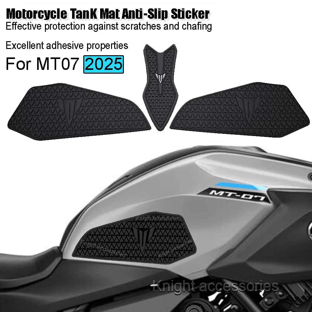 Motorcycle fuel tank pad For Yamaha MT 07 MT-07 mt07 2025 tank pad Protector Gas sticker Ginocchio Grip Side Traction Pad