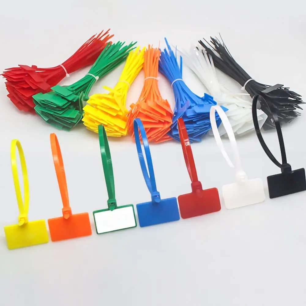 100 pezzi Easy Mark Fascette per cavi in nylon Etichette per etichette Fascette ad anello in plastica Marcatori Etichetta per cavi Fascette autobloccanti